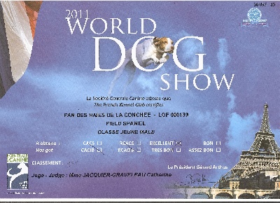 de la Belle Andrine - WORLD DOG SHOW PARIS JUILLET 2011